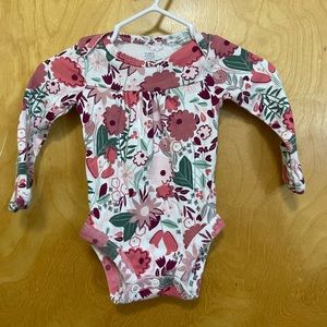 Carters pink and green floral onesie